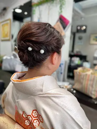 ミディアム ヘアアレンジ hair room HARU所属・伊藤 栄子のヘアスタイル