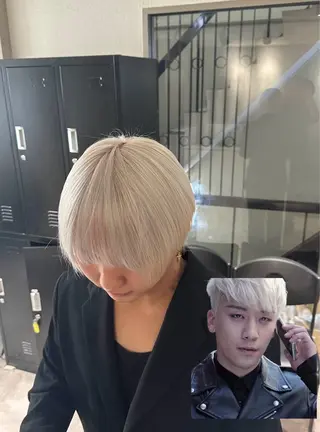 ショート カラー メンズ 🇰🇷ハイトーン× 韓国レイヤー레이어드のヘアスタイル