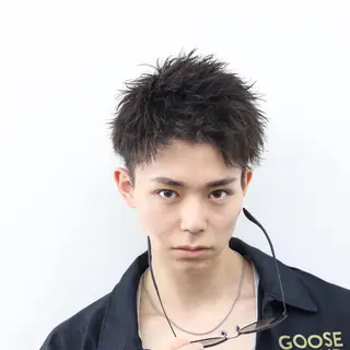 ショート カラー パーマ メンズ シースルーマッシュ/ メンズ/KYOHEIのヘアスタイル