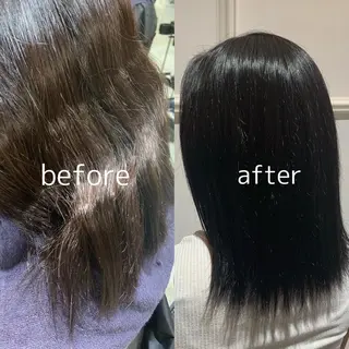 ミディアム カラー 髪質改善カラー&TR 縮毛矯正/弱酸性矯正のヘアスタイル