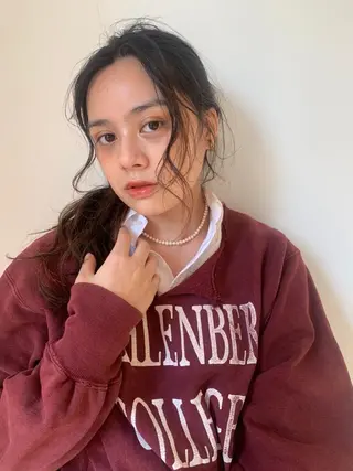 ミディアム パーマ カラー CEINE PATHのヘアスタイル