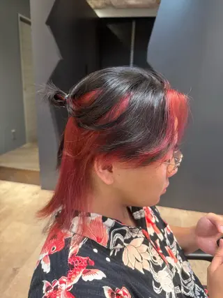 ミディアム カラー メンズ men's salon Gaudi三宮店所属・メンズ特化🔥韓国風 ハイトーン/愛須のヘアスタイル