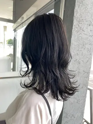 セミロング パーマ 田川 弥空のヘアスタイル