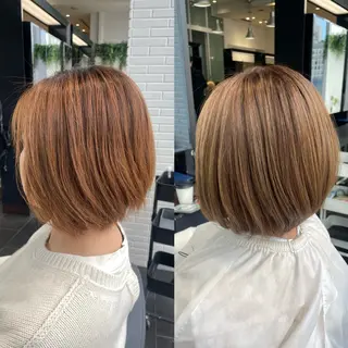 ショート カラー 似合わせ前髪／ 小顔カット🎀そうのヘアスタイル