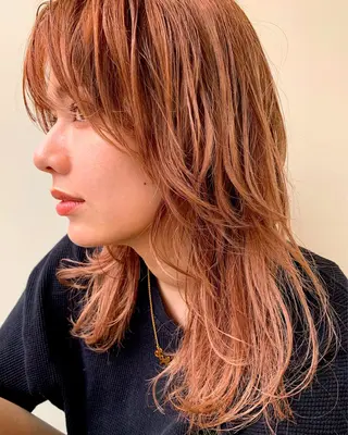 セミロング カラー 髪質改善カラー&TR 縮毛矯正/弱酸性矯正のヘアスタイル