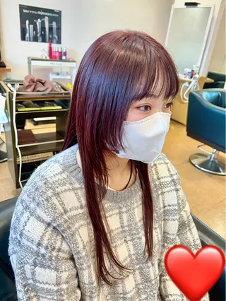 ロング カラー 秋山知穂🌸縮毛矯正 ショートお任せ🌸のヘアスタイル