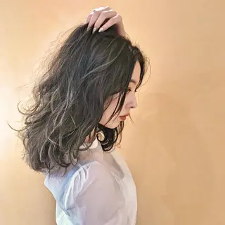 ミディアム カラー ケア剤オタク×海外 ヘア長谷川裕起のヘアスタイル