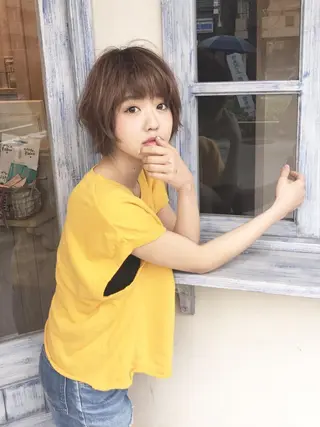 ショート レイヤーカット✂︎池 袋個室サロンkumaのヘアスタイル