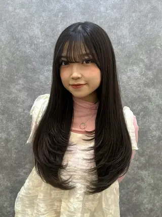 ロング 🕯コバ/レイヤー/ 美髪縮毛🕯のヘアスタイル