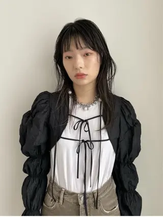 カラー 大阪/レイヤー/ ツヤ髪/ヨシノヒメカのヘアスタイル