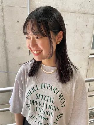 ミディアム カラー ヘアアレンジ satsuki 暖色・ブラウンカラーのヘアスタイル