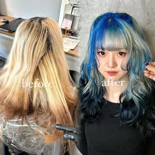セミロング カラー 💫miyu💫デザ インカラー/アレンジのヘアスタイル