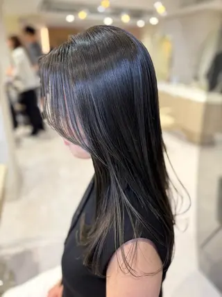 セミロング カラー パーマ 地毛風縮毛矯正/ コウノリナのヘアスタイル