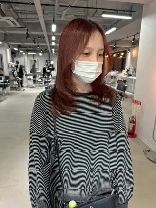 ミディアム 艶髪カラー/レイヤ ー支持No.1renのヘアスタイル