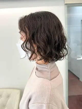 ショート パーマ ZENKO表参道店所属・デジタルパーマ 🌀ボブ　萩原　龍のヘアスタイル