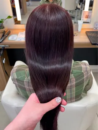 ロング パーマ 髪質改善/暗髪カラー ヘアアレンジ/ｽﾐﾚのヘアスタイル