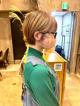 ショート ボブ・レイヤー 田中 励也のヘアスタイル