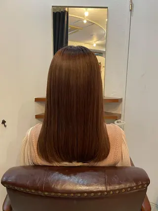 セミロング カラー 髪質改善✨️透明感カ ラー✧*。山下さいみのヘアスタイル