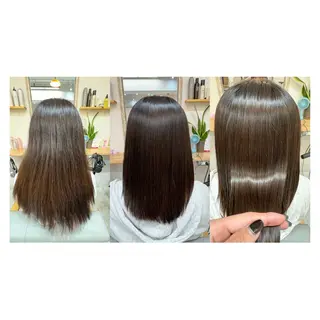 セミロング レイヤーカット・ 縮毛矯正 星野のヘアスタイル