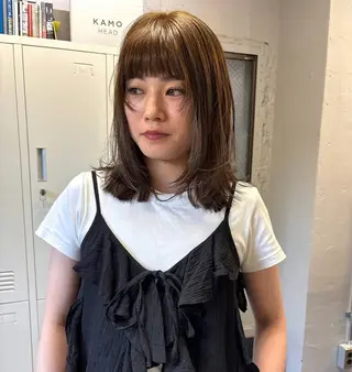 セミロング ボブ× フェイスレイヤー🩰のヘアスタイル