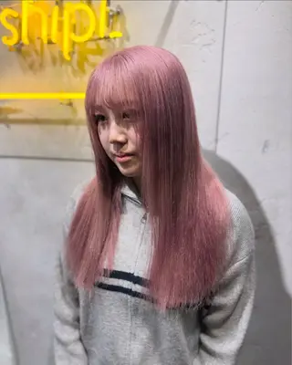 ロング kanta 梅田 韓国ハイトーンのヘアスタイル