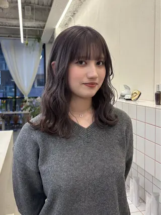 ミディアム 🌼花屋併設🌼 木下奈々望のヘアスタイル