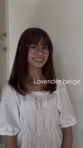 セミロング カラー 似合わせカット暖色 カラーhiyonaのヘアスタイル