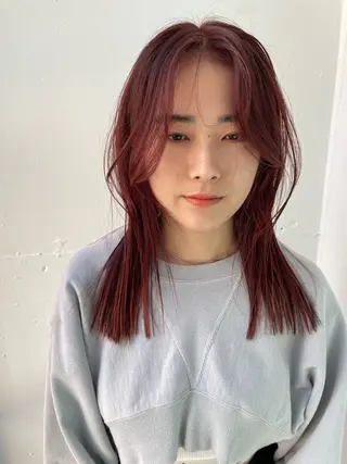 セミロング カラー パーマ/レイヤー カットmito⭐︎のヘアスタイル