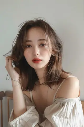 セミロング 最新ケアカラー 髪質改善YUTOのヘアスタイル