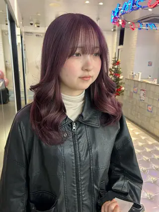 ミディアム カラー ヘアアレンジ 🎀艶ハイトーン モテ髪🎀さや💜のヘアスタイル