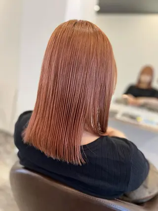 ミディアム ブリーチ毛に縮毛矯正 ✨カラー✨山田 正幸のヘアスタイル