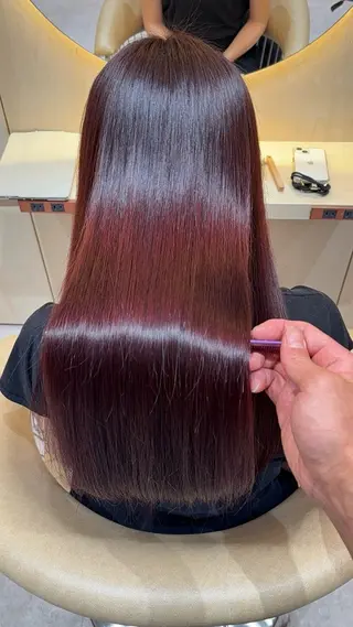 セミロング カラー レイヤー❣️縮毛矯正 川村利幸のヘアスタイル