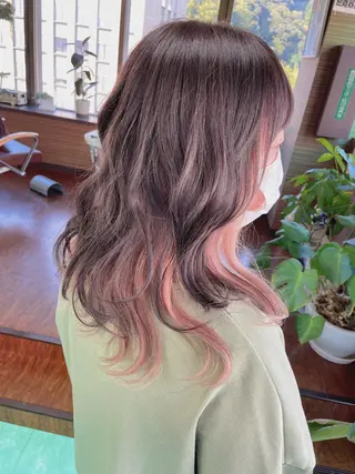 セミロング カラー 土居 正季のヘアスタイル