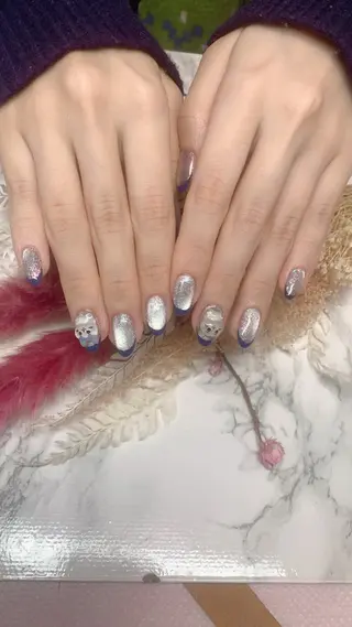 ネイル はな💎ネイル ワンホン、長さ出しのネイルデザイン