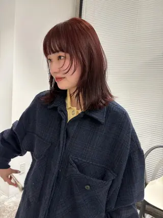 ミディアム カラー 原 菜帆のヘアスタイル