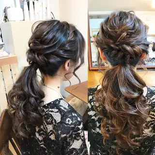 セミロング ヘアアレンジ ヘアセット/卒業式 袴着付け✨清水玲歌のヘアスタイル