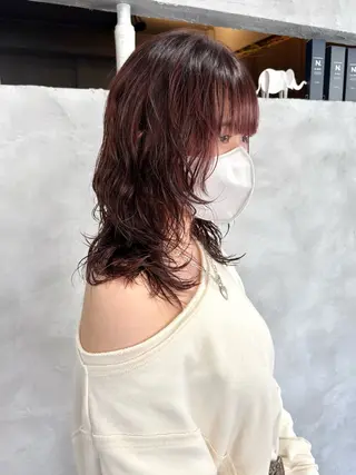 セミロング カラー パーマ すぎもと さき⚡️ 朝ラク･*パーマのヘアスタイル