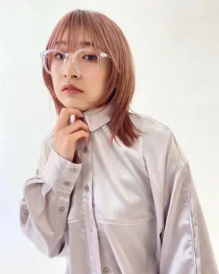 ミディアム カラー 店長/mao/ 前髪/顔周りカットのヘアスタイル