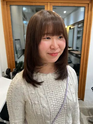 セミロング 無料カットモデル‪✨ ✂️Nanami🌷のヘアスタイル