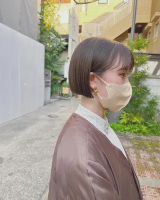 ショート カラー ボブパーマコテ巻き風 パーマNo1深江秀平のヘアスタイル