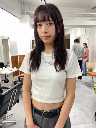 ミディアム カラー レイヤー／似合わせ TAKUYAのヘアスタイル