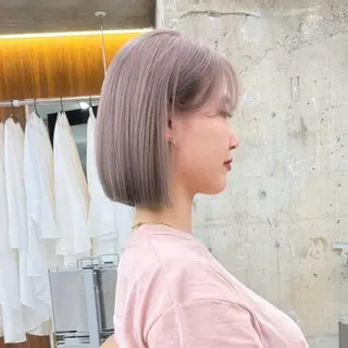 セミロング カラー オリーブ/ 透明感カラー/れいあのヘアスタイル