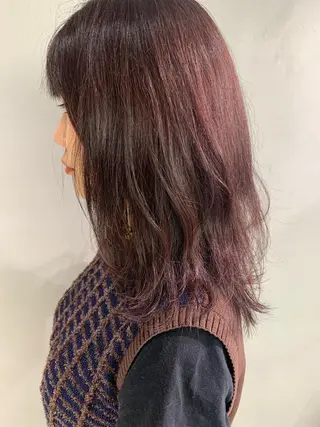 セミロング カラー 👑満足度1000% 重村　春奈👑のヘアスタイル