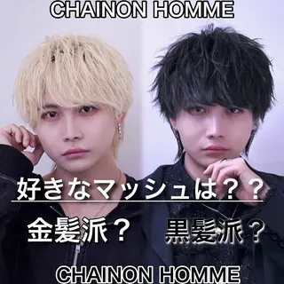 メンズ ラウンドマッシュ/ フェザーショート大阪のヘアスタイル