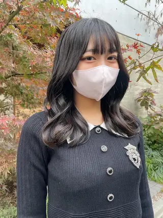 セミロング カラー 顔周りカット× 髪質改善【リョウ】のヘアスタイル