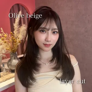 セミロング カラー 山崎/ボブ縮毛矯正 レイヤー髪質改善のヘアスタイル