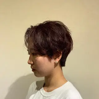 ショート カラー パーマ/透明感カラー /ボブ/吉田一生のヘアスタイル