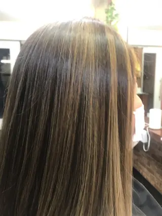 セミロング カラー 桧山 真のヘアスタイル