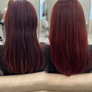 ロング 【大阪】縮毛矯正×ハ イトーン✨のヘアスタイル