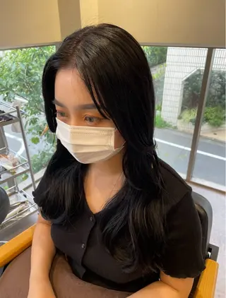 セミロング カラー 韓国風/オシャレ /縮毛矯正/滝口琴未のヘアスタイル